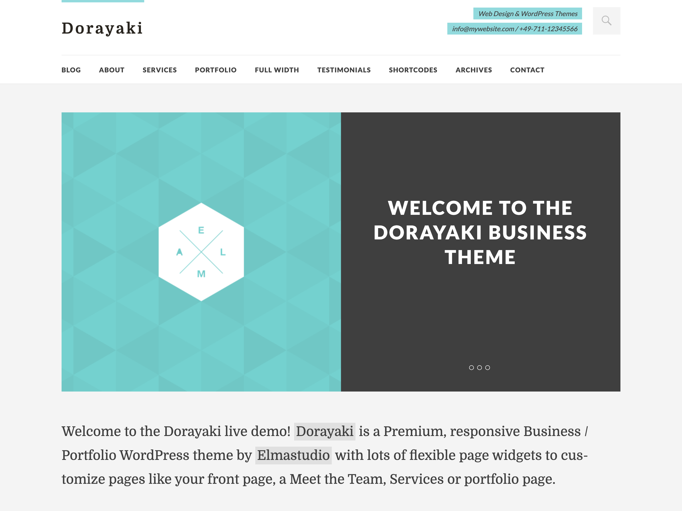 Dorayaki WordPress Theme für Business und Portfolios
