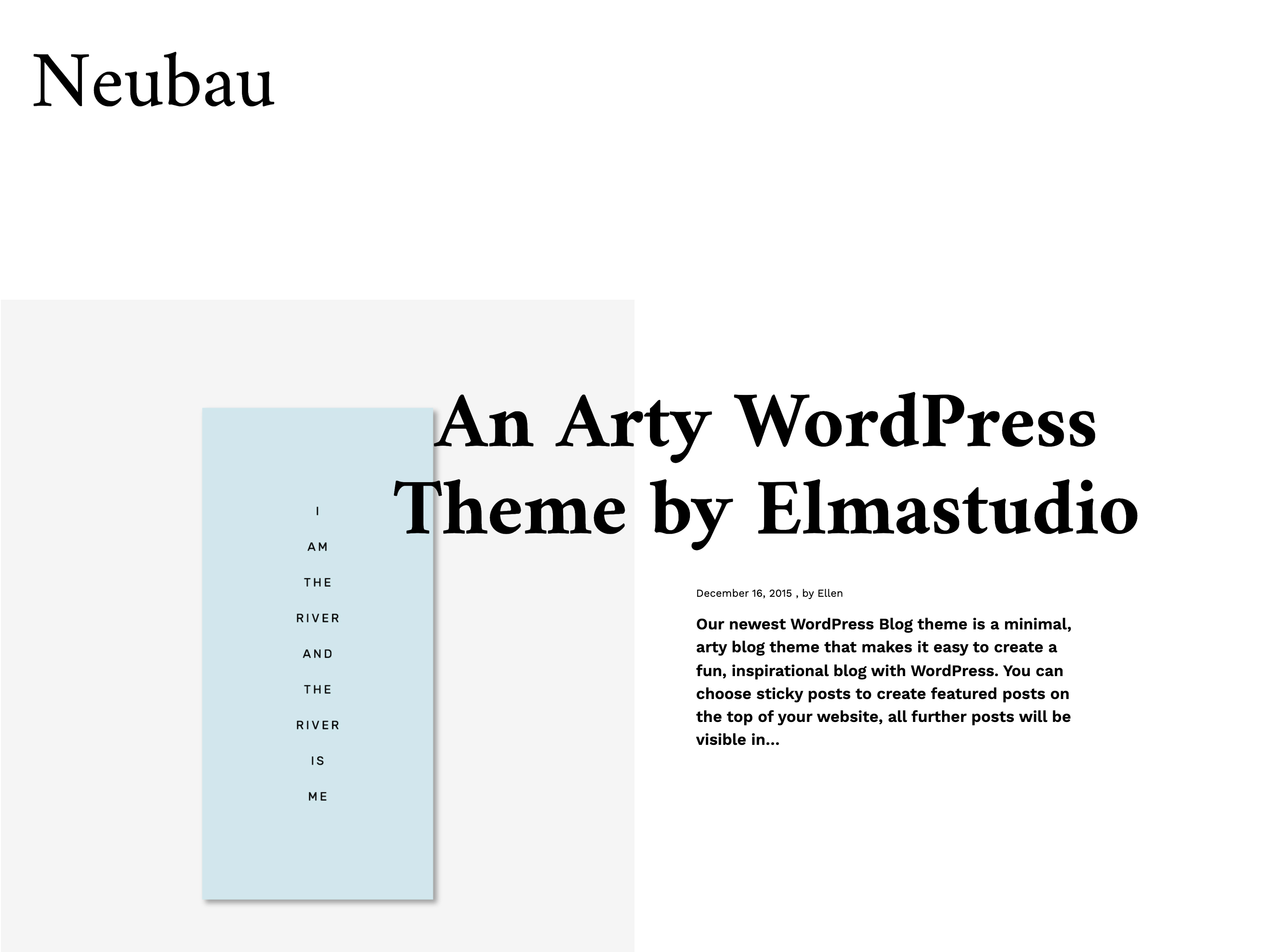 Neubau WordPress Theme for Photography and Blogs