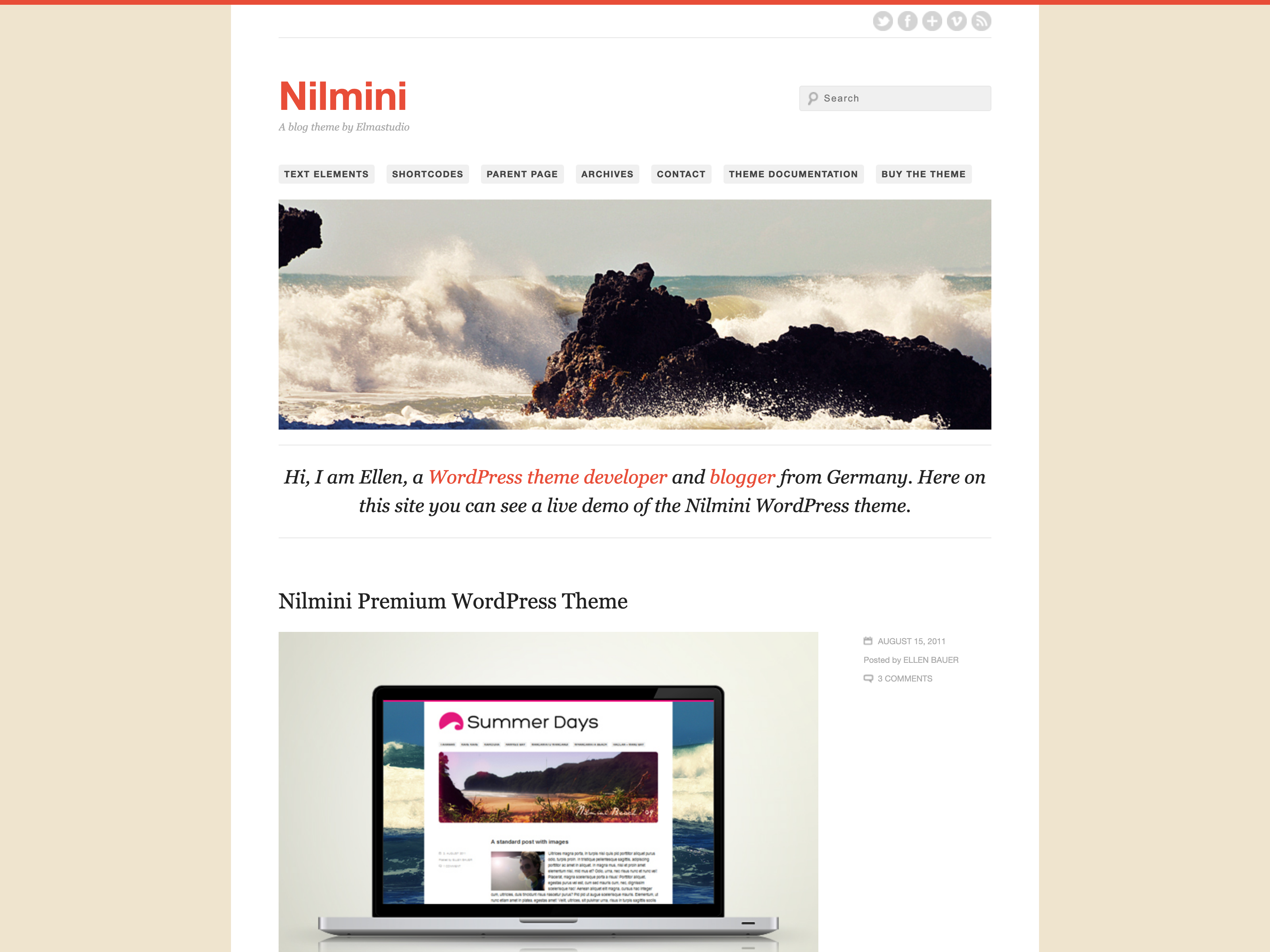 Nilmini WordPress Theme für Blogs