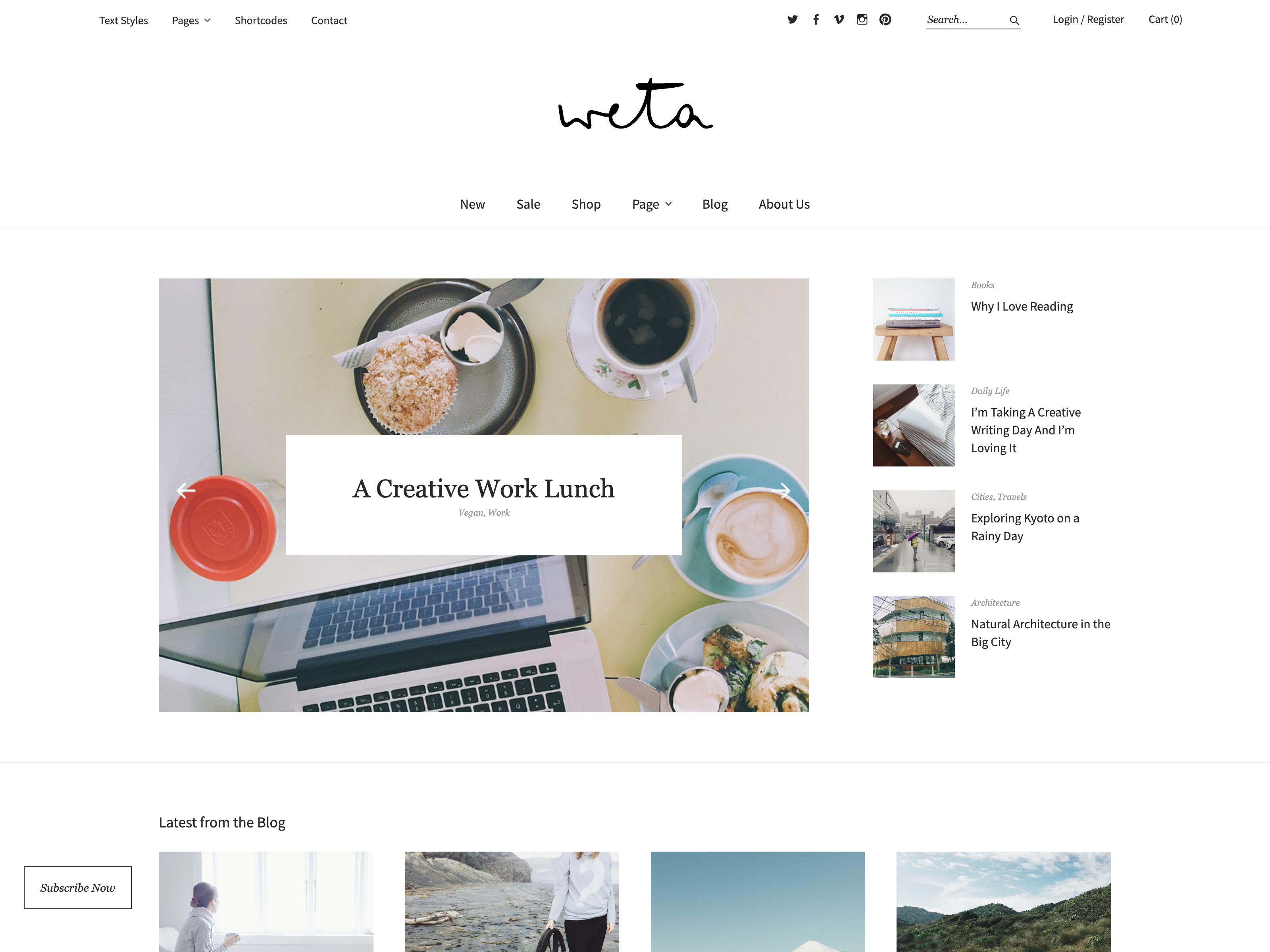 Weta WordPress Theme for Magazines and Shops