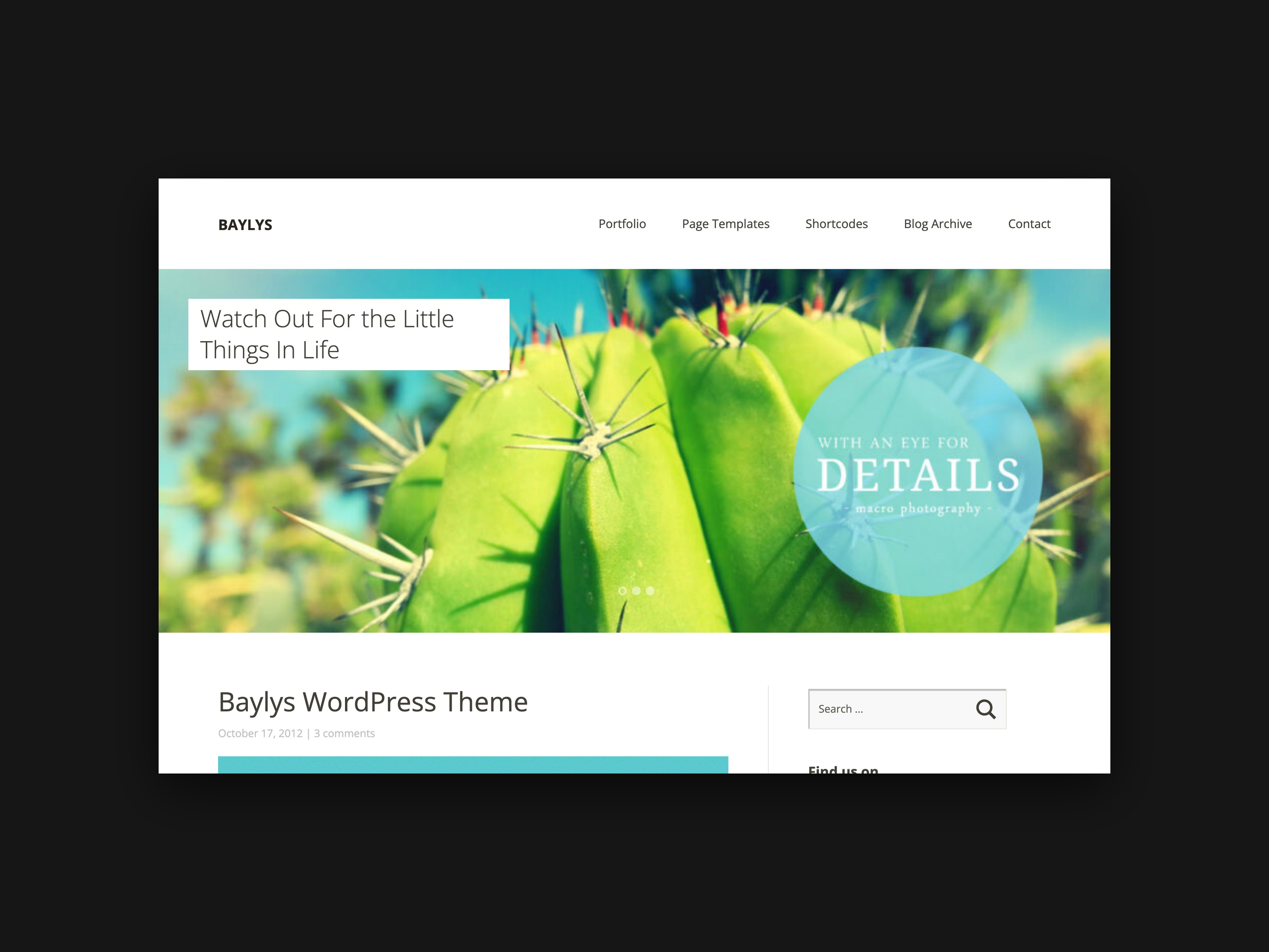 The header of the Baylys theme
