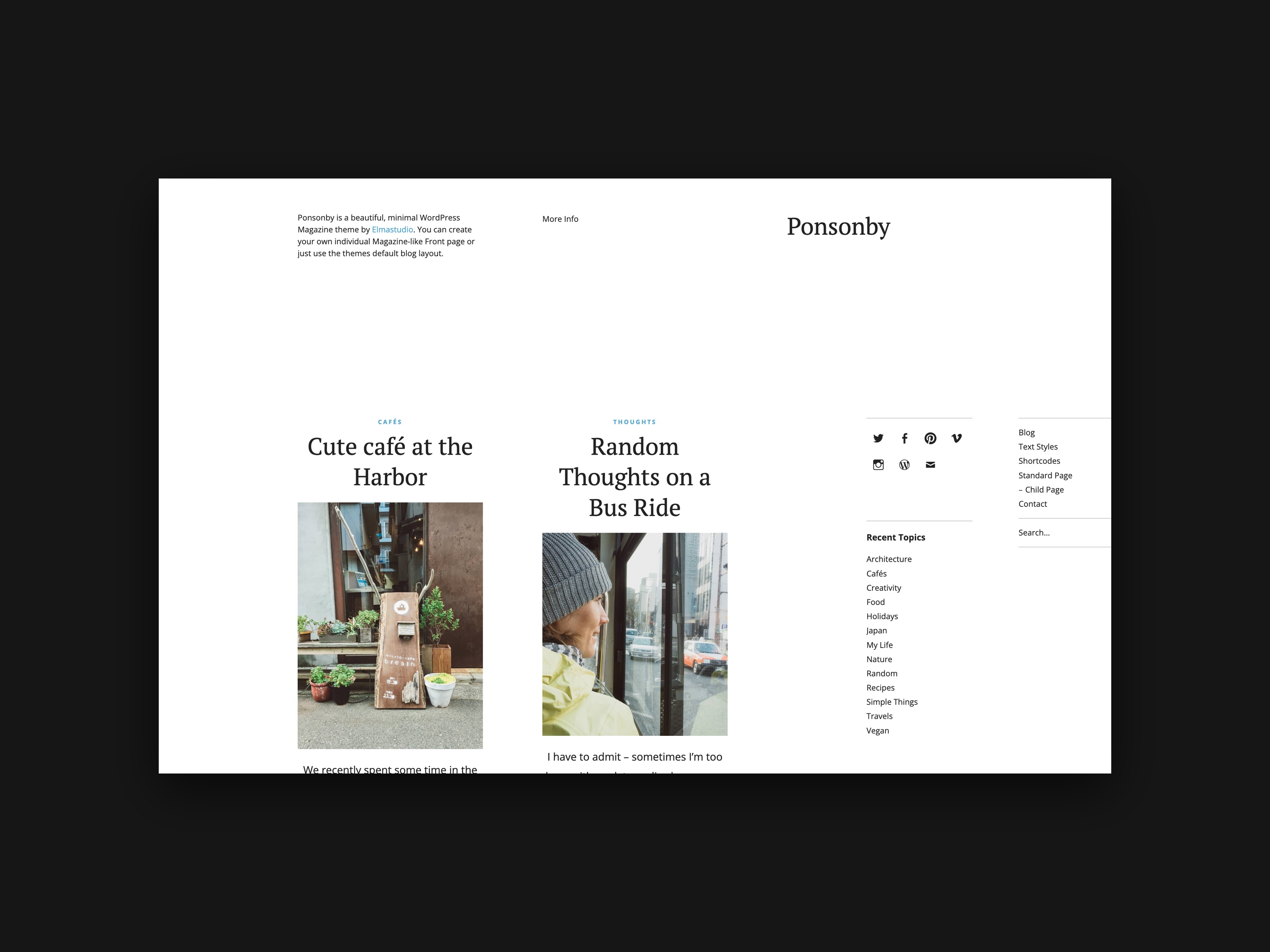 Der Header des Ponsonby Themes