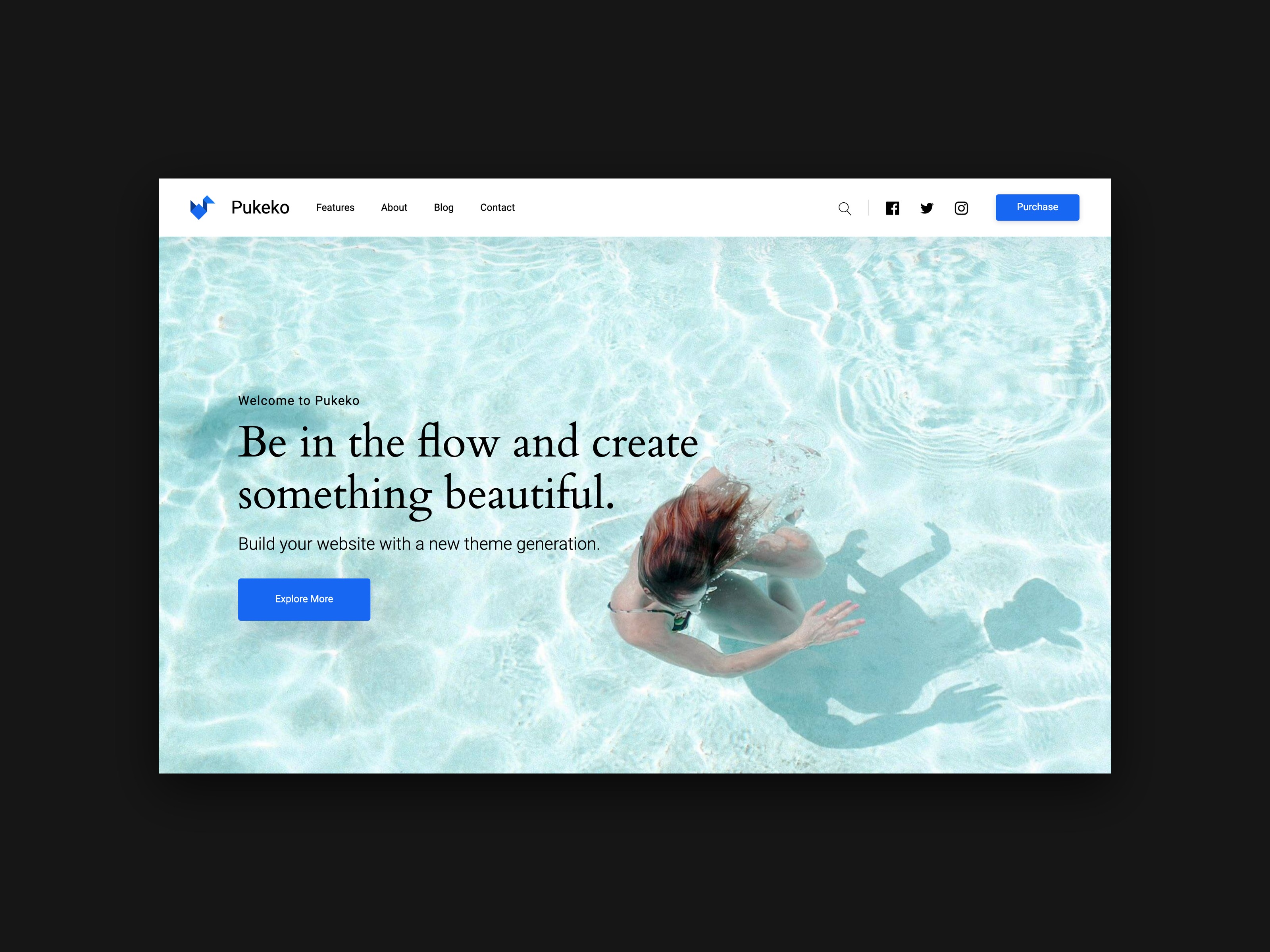 Der Header des Pukeko Themes