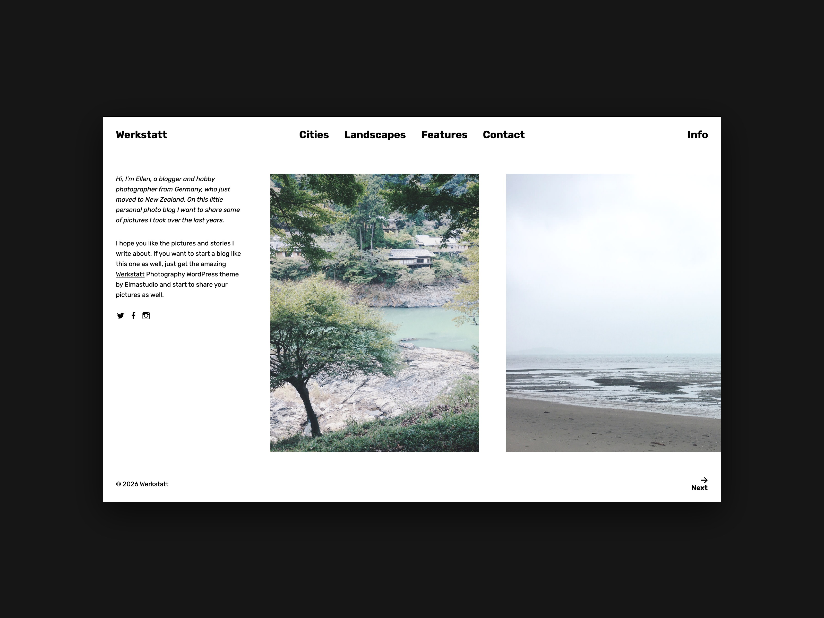 Der Header des Werkstatt Themes